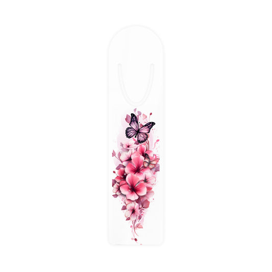 Elegant Aluminum Bookmark with Floral and Butterfly Design