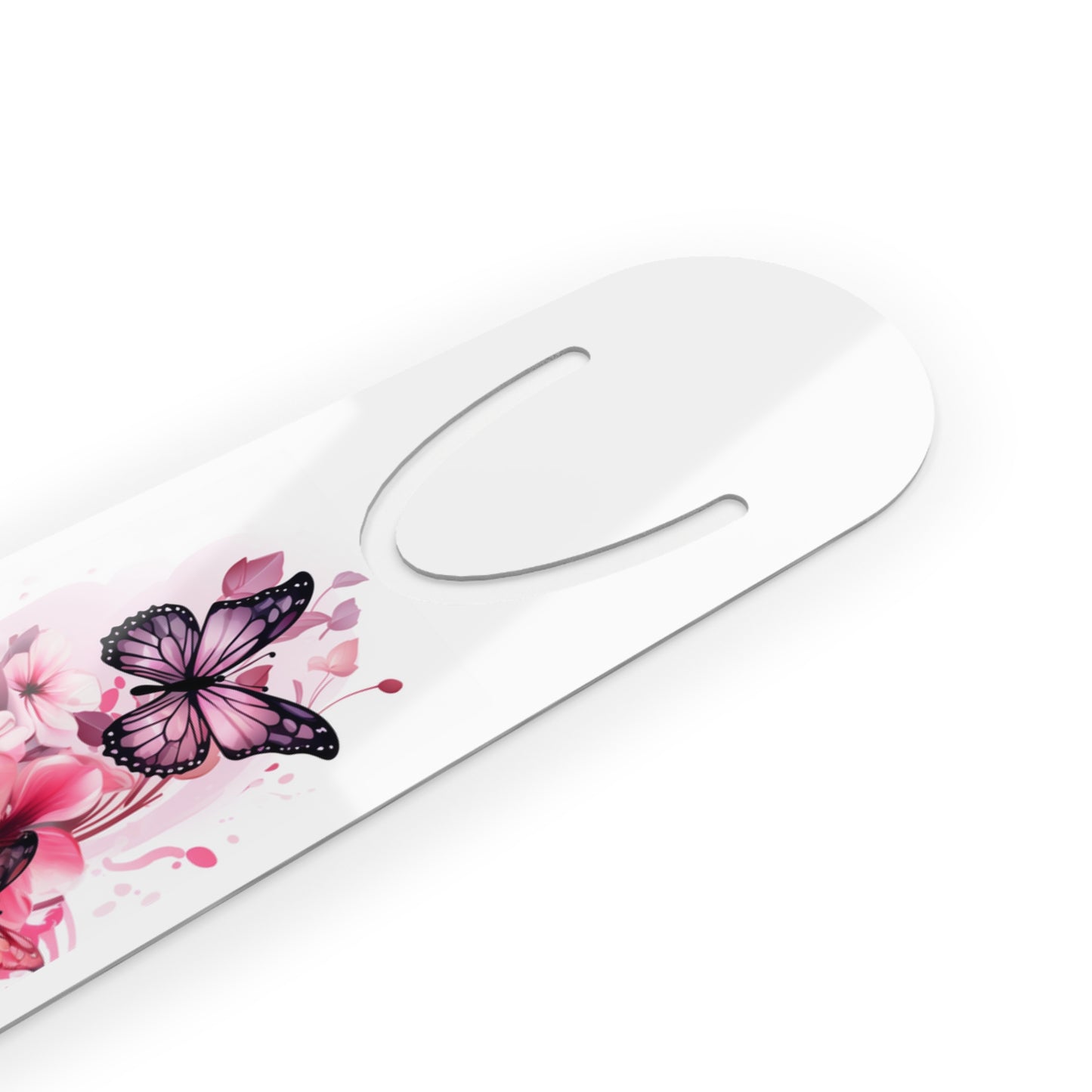 Elegant Aluminum Bookmark with Floral and Butterfly Design