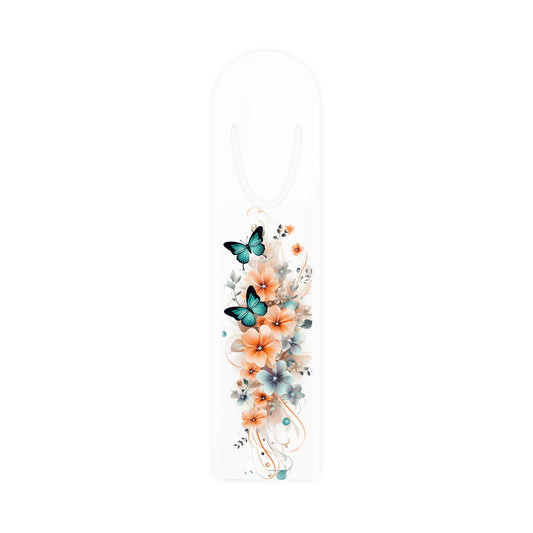 Aluminium Bookmark - Flowers and Butterflies Design