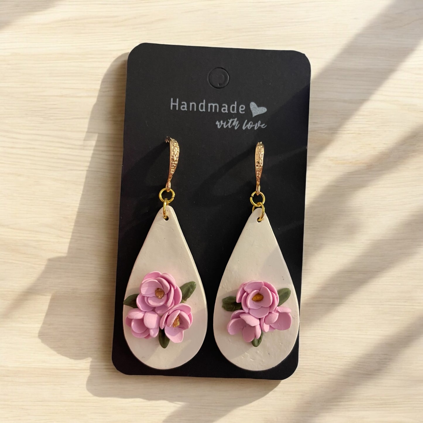 Blossom Elegance: Handmade Floral Teardrop Earrings