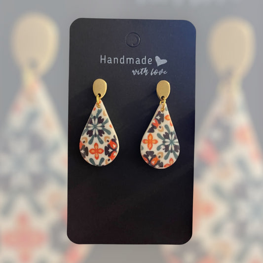 Bohemian Bloom: Vibrant Teardrop Earrings